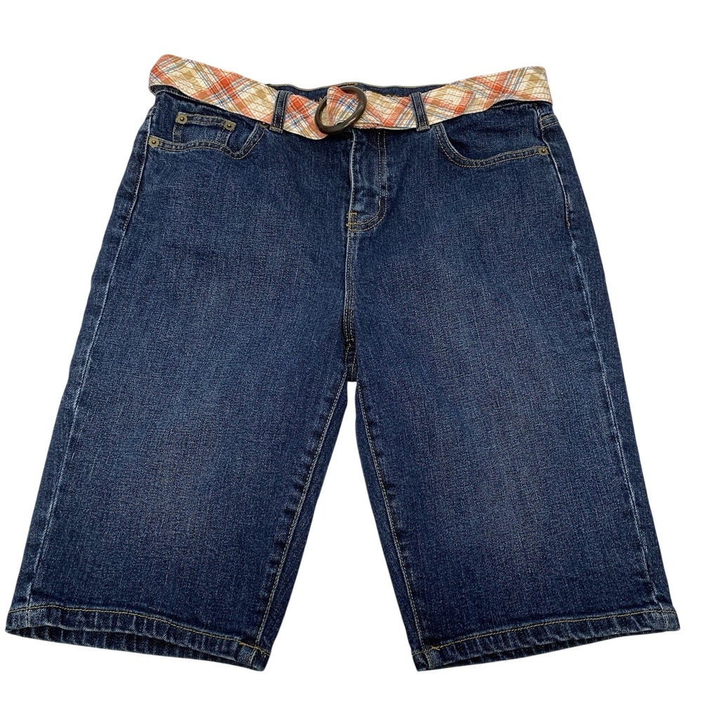 Lauren‎ Ralph Lauren Bermuda Denim Shorts Woman 6P Pockets Belted Casual 11"
